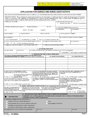 Application for Nurses and Nurse Anesthetists