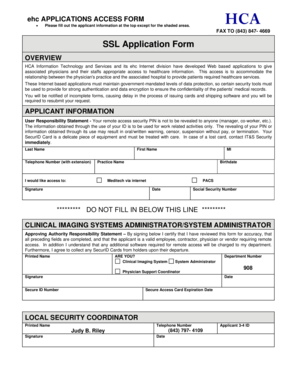 SSL Application Form