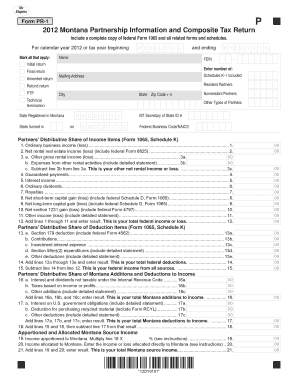 Montana Partnership Information and Composite Tax Return