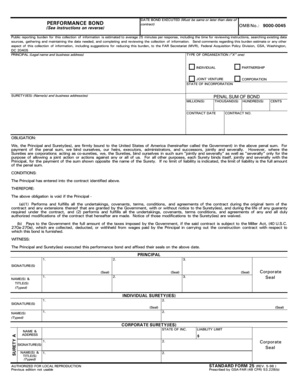 US Federal Bond Form