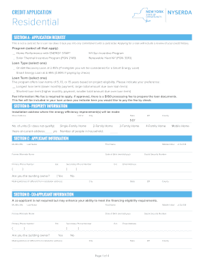 New York Residential Energy Efficiency Loan Application