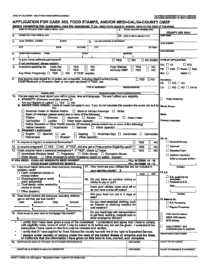 California Aid Program Application