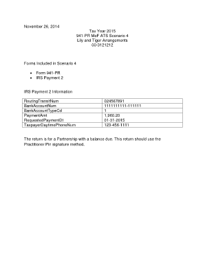 Ar941pt - November 26, 2014 Tax Year 2015 941-PR MeF ATS Scenario 4 ... - irs