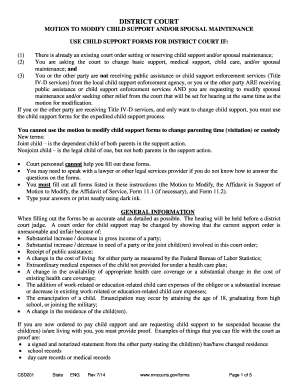 Motion to Modify Child Support and Spousal Maintenance