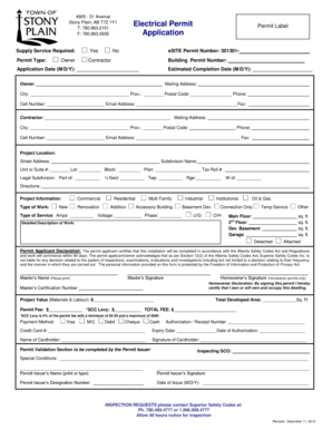 Electrical Permit Application