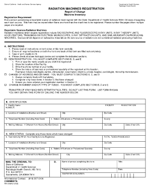 California Radiation Machines Registration Form