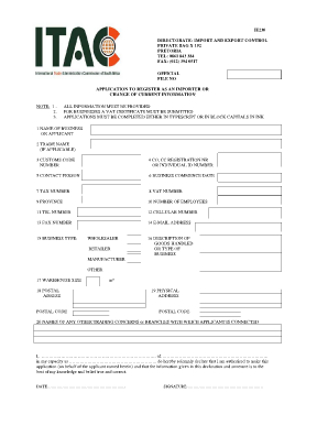 South Africa Import Registration Application