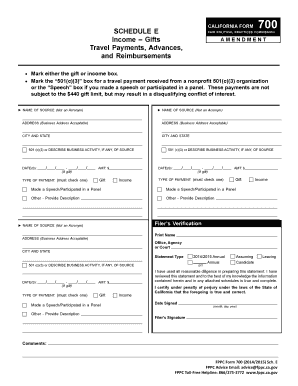 California Form 700 Schedule E