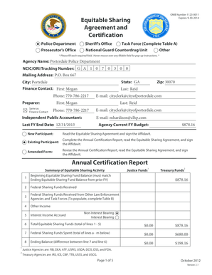 Equitable Sharing Agreement and Certification