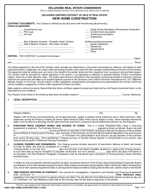 Oklahoma Uniform Contract of Sale of Real Estate