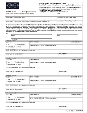 Credit Card Authorization Form