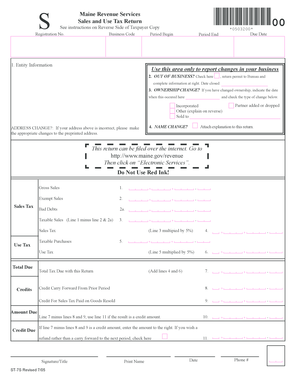 Maine Sales and Use Tax Return