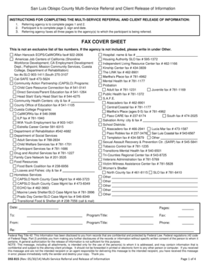 San Luis Obispo County Multi-Service Referral and Client Release of Information