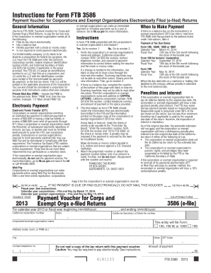 California Form FTB 3586 Payment Voucher