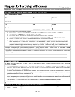 Request for Hardship Withdrawal Form