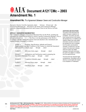 AIA Document A121 CMc Amendment No. 1
