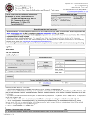 Substitute IRS Form W-9 for Non-Duty Stipends