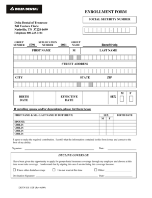 Delta Dental Enrollment Form