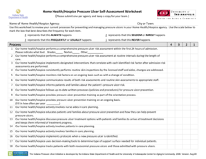 Home Health Pressure Ulcer Self-Assessment Worksheet