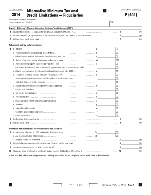 2014 Schedule P (541) -- Alternative Minimum Tax and Credit Limitations Fiduciaries - ftb ca