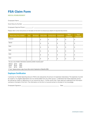 FSA Claim Form