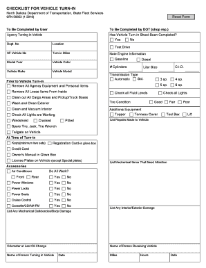 Vehicle Turn-In Checklist