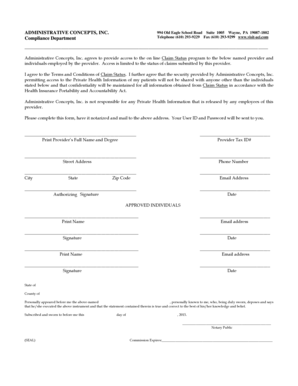 Healthcare Claim Status Access Authorization Form