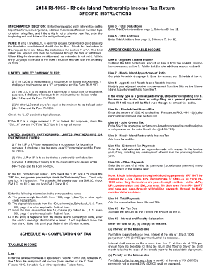 Rhode Island Partnership Income Tax Return