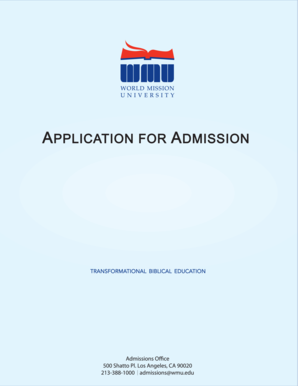 Application for Admission