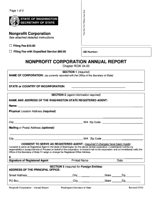 Washington Nonprofit Corporation Annual Report