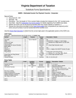 Virginia Form 500ES Estimated Tax Payment Voucher