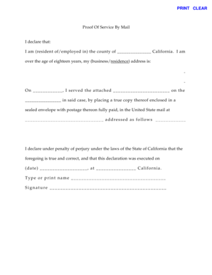 Proof Of Service By Mail