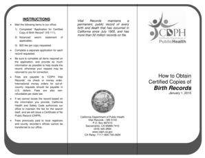 California Birth Record Application