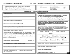 UC Davis Transcript Order Form