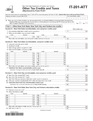 New York State IT-201-ATT Tax Form