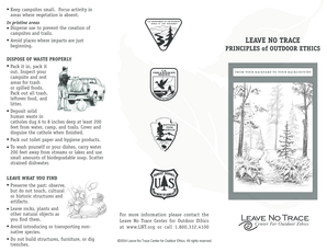 Leave No Trace Principles Tri-fold Brochure - nps