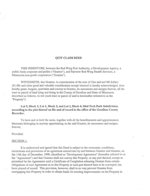 Fillable Online mn Quit Claim Deed and Exhibits - mn Fax Email Print ...