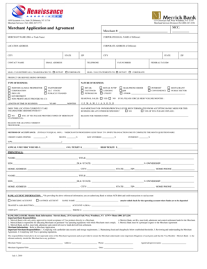 Merchant Application and Agreement