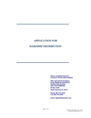 Application for Hardship Distribution