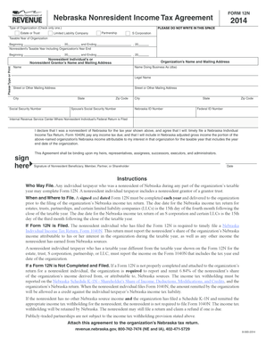 Nebraska Nonresident Income Tax Agreement