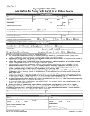 Katy ISD Online Course Enrollment Application