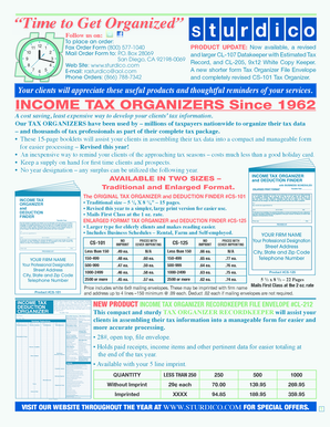 Income Tax Organizer Form
