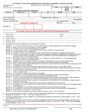 Ohio Real Property Conveyance Fee Exemption Form