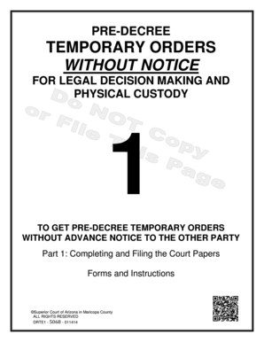 Arizona Pre-Decree Temporary Orders Without Notice