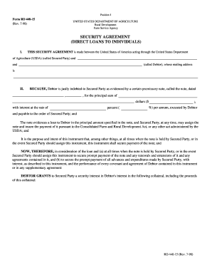 Position I Form RD 440-15 (Rev - forms sc egov usda