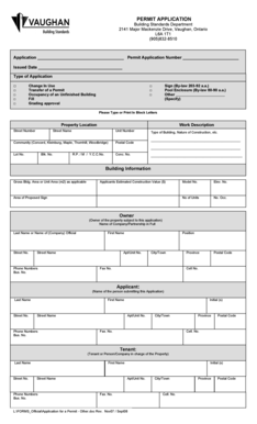Vaughan Building Permit Application