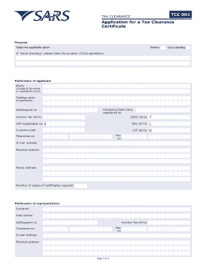 tax clearance certificate sample