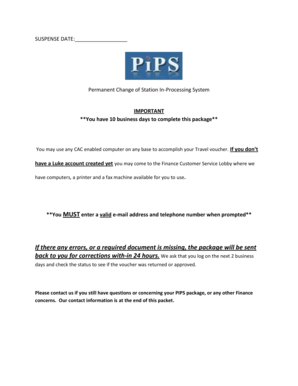 Permanent Change of Station In-Processing System