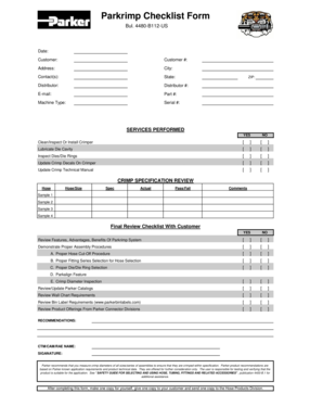 Parkrimp Checklist Form