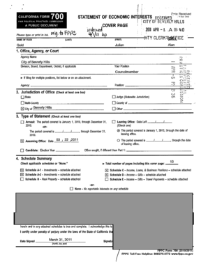 California Form 700 Statement of Economic Interests